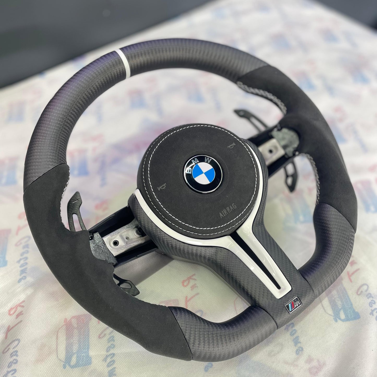 BMW Carbon Steering Wheel white