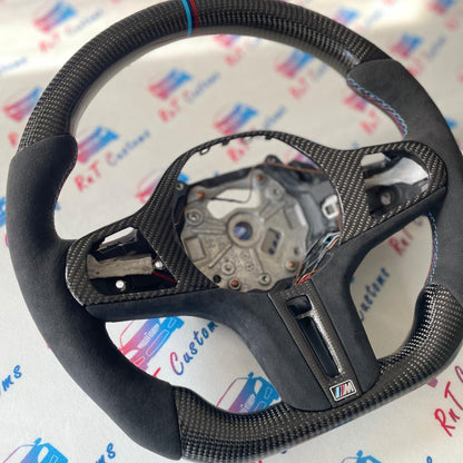 BMW G Series Flatbottom Carbon Steering Wheel Alcantara