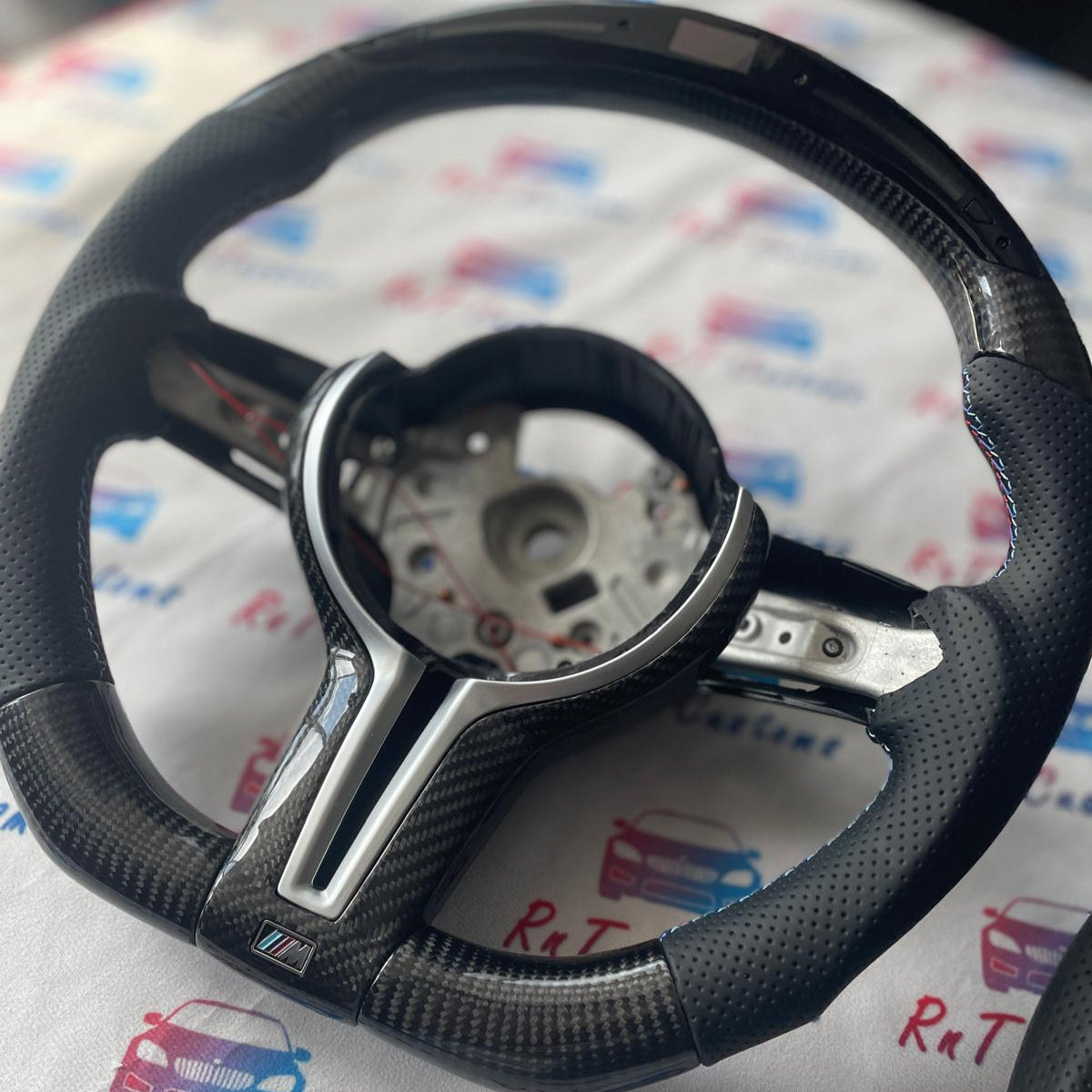 BMW Gloss Carbon LED Steering Wheel leather