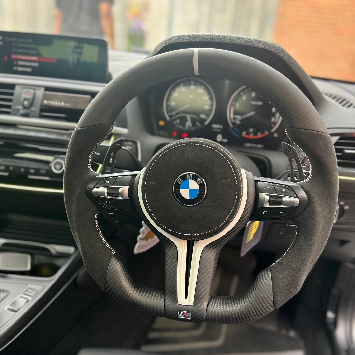 BMW m140i Matte Carbon Fibre Steering Wheel with Alcantara