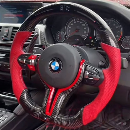 BMW M4 LED Carbon Fibre Flatbottom Steering Wheel