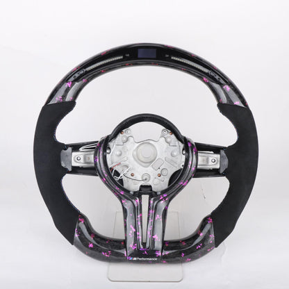BMW Purple Forged Carbon Fibre LED Steering Wheel