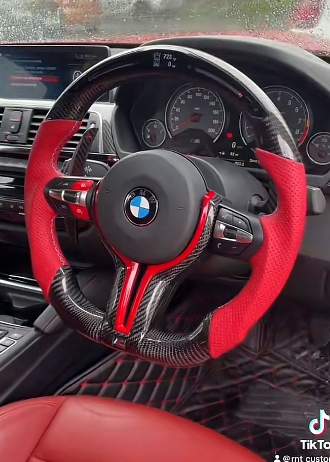 BMW RED M4 LED Carbon Steering Wheel