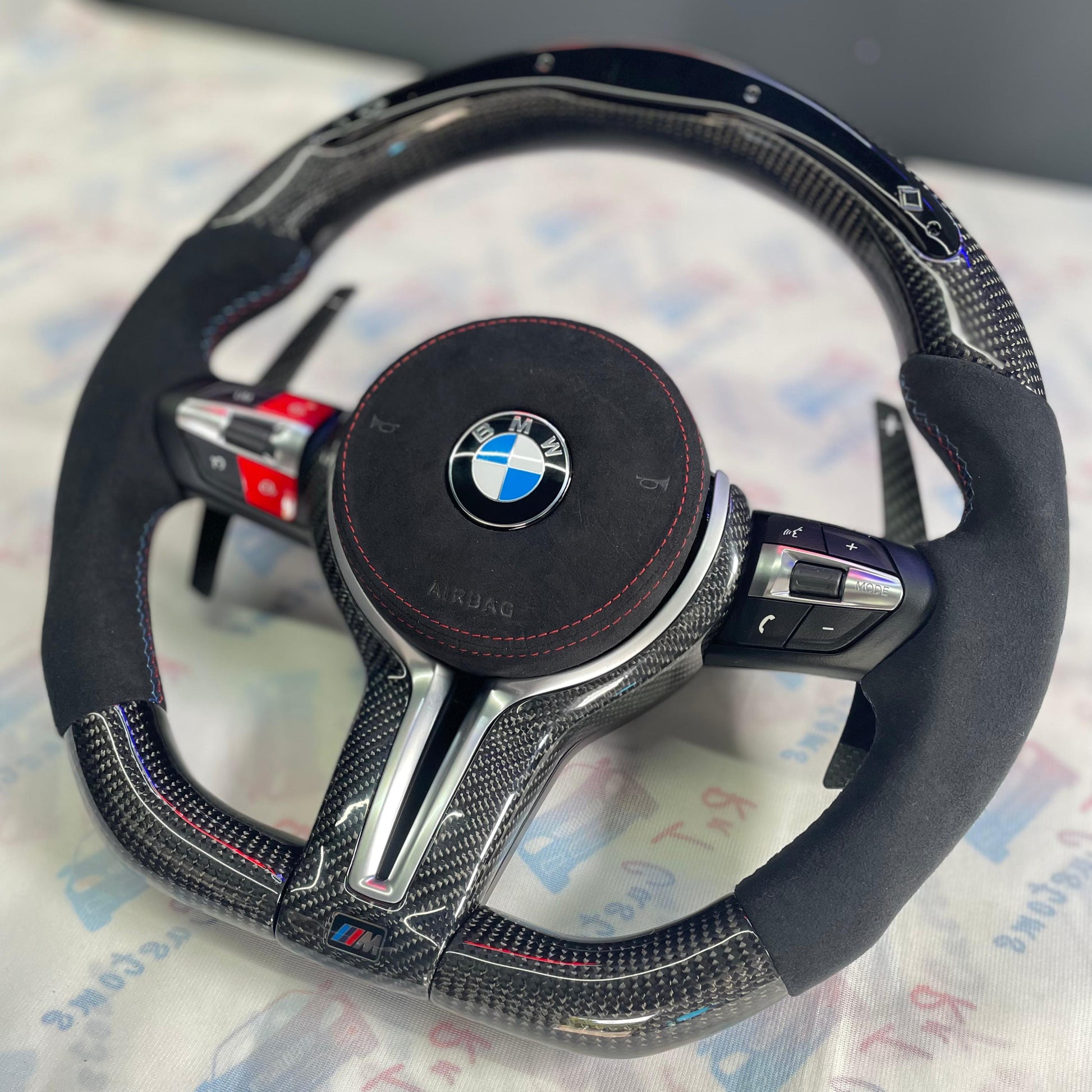 Gloss Carbon BMW LED Steering Wheel Magnetic Paddle Shifters