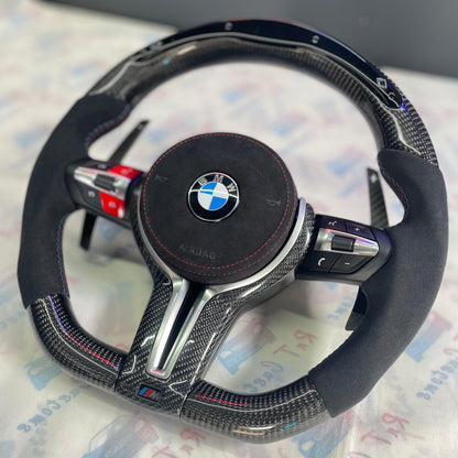 Gloss Carbon BMW LED Steering Wheel Magnetic Paddle Shifters