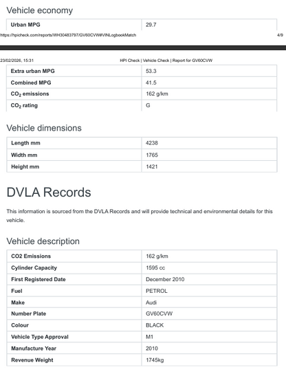 Audi A3 1.6 Technik MPI - Black